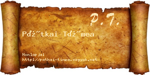 Pátkai Tímea névjegykártya