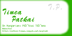 timea patkai business card